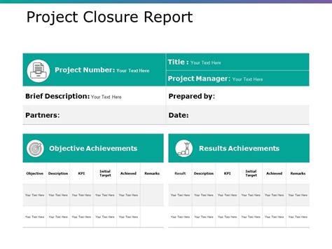 project closure report template ppt